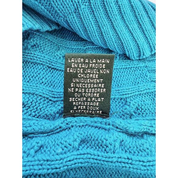 Lauren Ralph Lauren Sweater Womens Medium Silk Cashmere Shawl Collar Cable - Picture 9 of 11